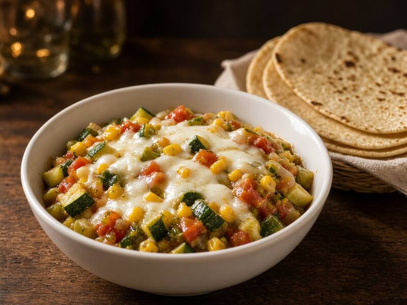 Calabacitas a la Mexicana con Queso