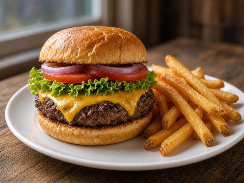 Hamburguesa Casera de la Abuela con Papas