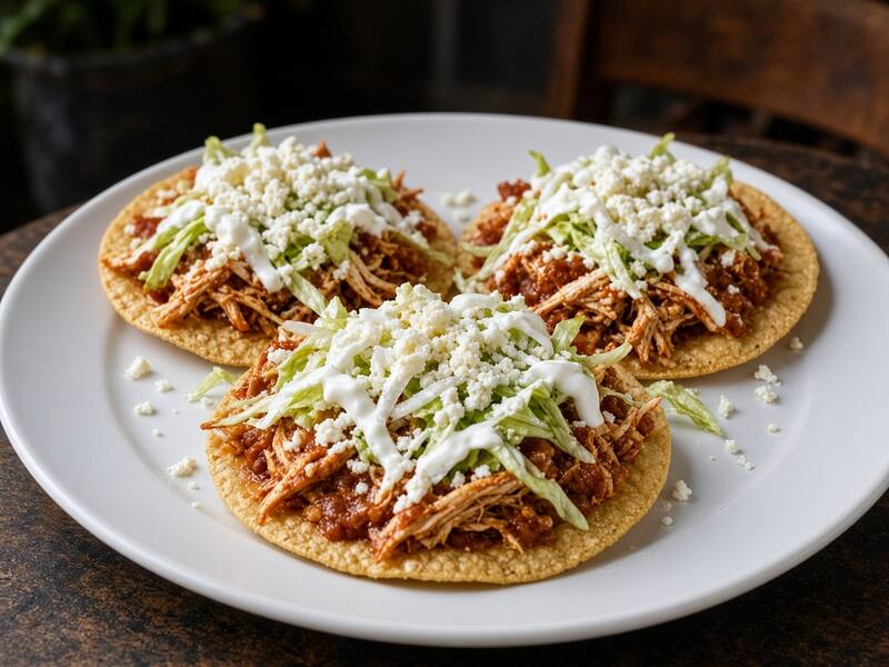 Tostadas de Tinga de Pollo